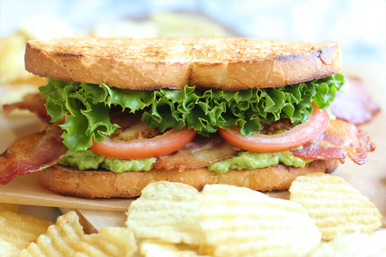 BLT with Bacon Guacamole, Jones Dairy Farm Dry Aged Bacon