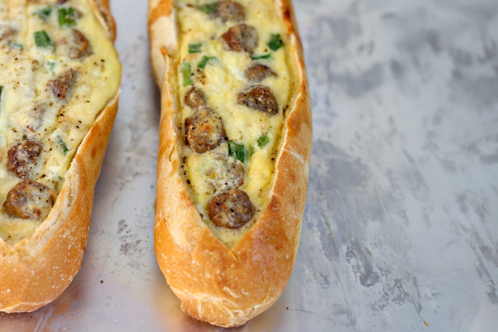 Breakfast Sausage Egg Boats