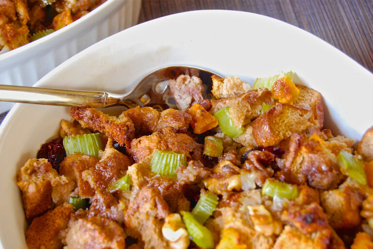 Butternut Squash Stuffing with Jones Sausage, Holiday Stuffing Recipes