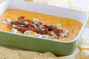 Cheesy Buffalo Bacon Dip, Jones Dairy Farm Dry Aged Bacon, Bacon Dips, Easy Bacon Appetizers