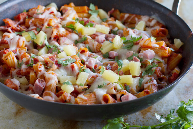 Hawaiian One Pan Pasta, leftover ham recipes