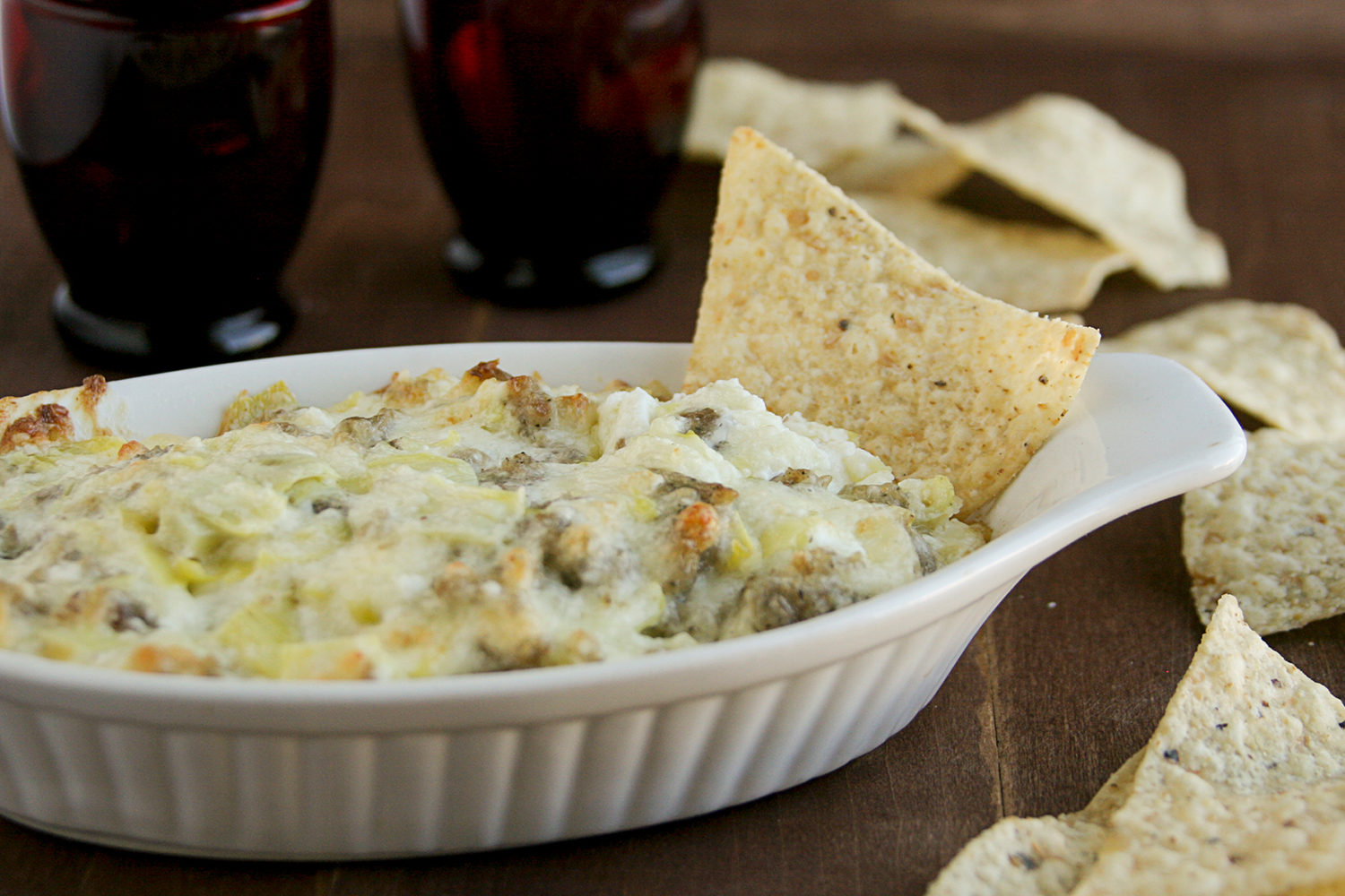 Sausage Artichoke and Cheese Dip