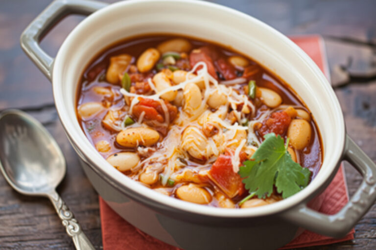 Smoky White Bean Chili with Roasted Tomato and Ham