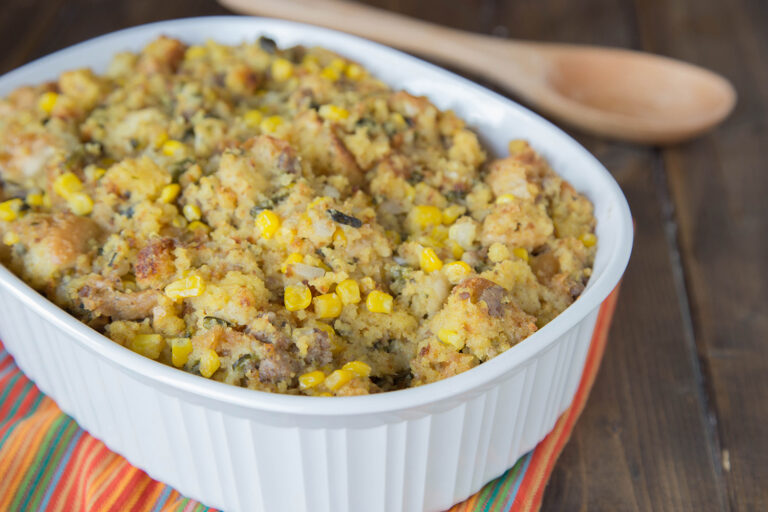 Southwest Cornbread and Sausage Stuffing