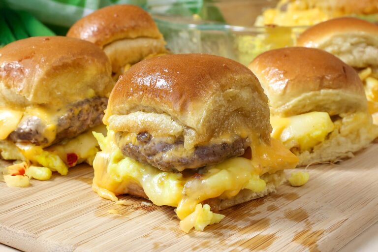 Cheesy Sausage Egg Breakfast Sliders