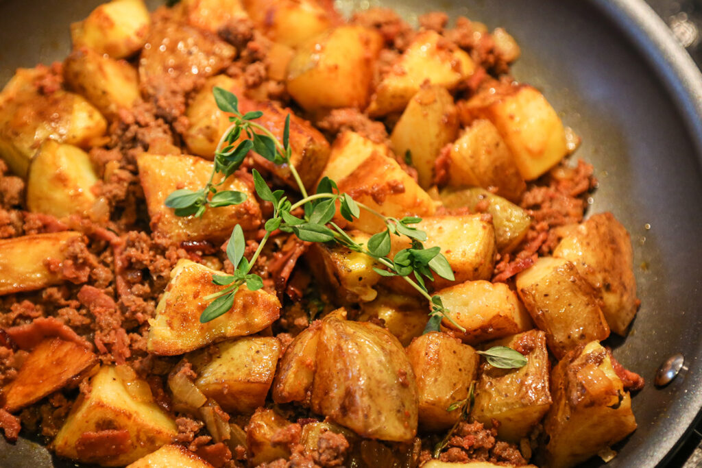 Chorizo, Venison & Bacon Hash