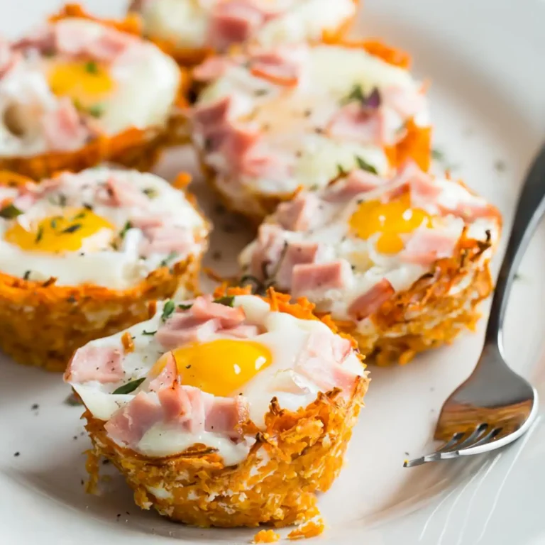12:38 PMClaude responded: Six crispy baked sweet potato nests filled with sunny-side eggs and diced Jones Dairy Farm Canadian Bacon, served on a white plate with a fork.Six crispy baked sweet potato nests filled with sunny-side eggs and diced Jones Dairy Farm Canadian Bacon, served on a white plate with a fork.