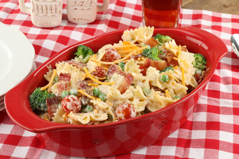 Bacon Ranch Pasta Salad, Jones Dairy Farm Dry Aged Bacon, Picnic Ready Recipes