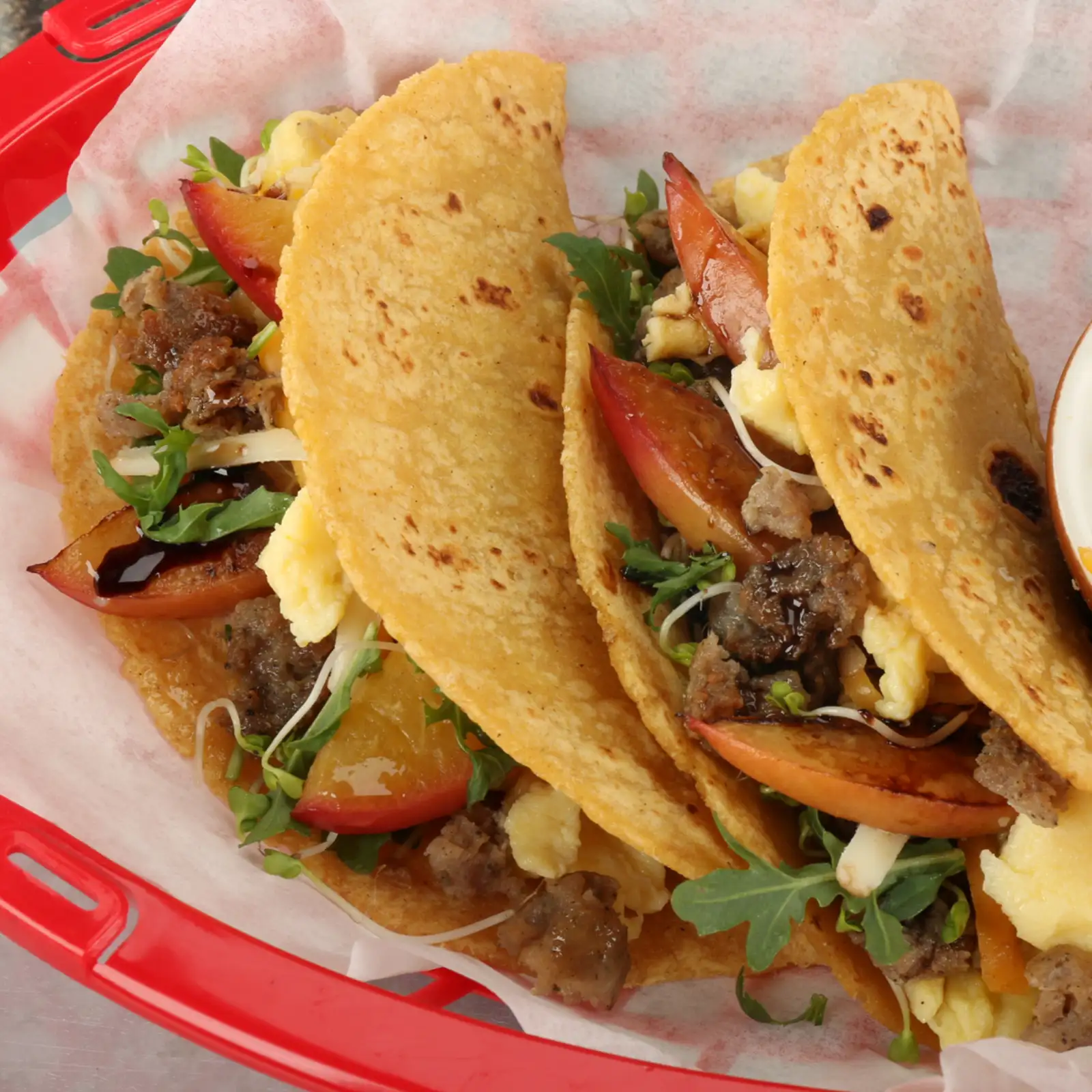 Sausage Breakfast Tacos with Honey Balsamic Glaze | Jones Dairy Farm
