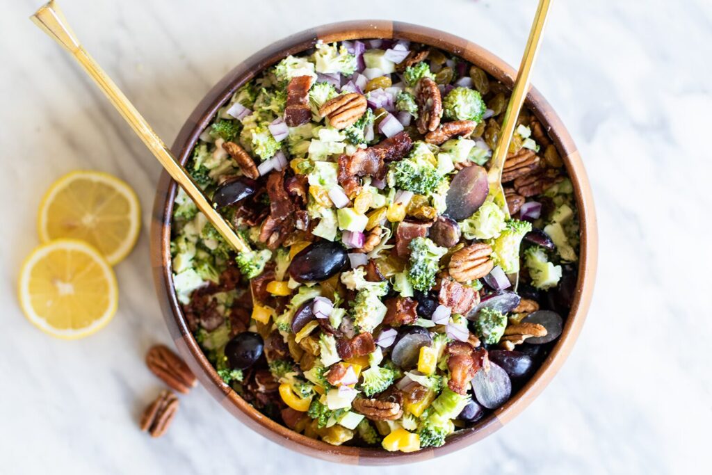 Broccoli Bacon Salad, Jones Dairy Farm Dry Aged Bacon, Picnic Ready Recipes