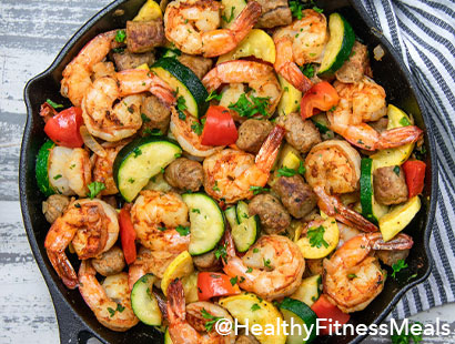 Garlic Shrimp and Sausage Skillet