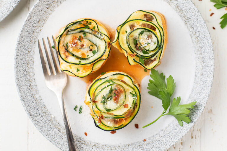 Zucchini Lasagna Cups, low carb recipe, Jones Sausage easy recipe
