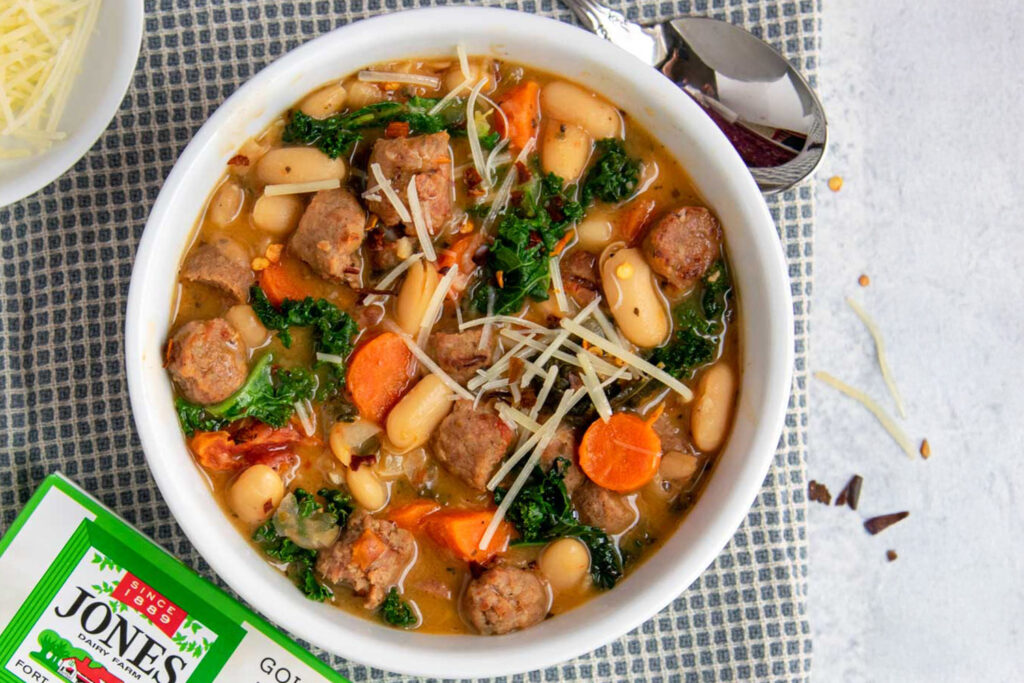 Tuscan Turkey Sausage and Bean Soup