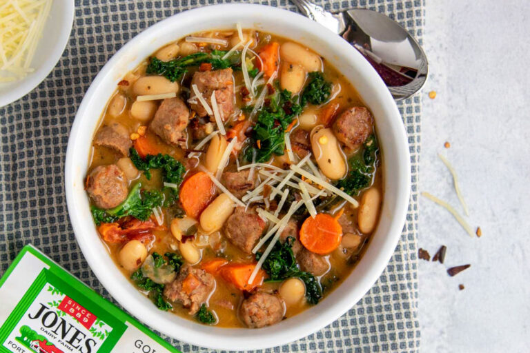 Tuscan Turkey Sausage and Bean Soup