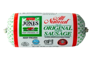 Jones Dairy Farm All Natural Original Pork Sausage Roll, 16 oz. (1 lb.) frozen chub, no sugar, Certified Gluten-Free, Master Chefs' Institute Seal of Excellence
