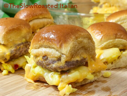 Cheesy Sausage Egg Breakfast Sliders