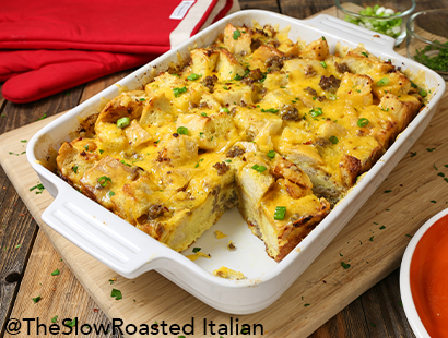 Cheesy Sausage Overnight Breakfast Casserole