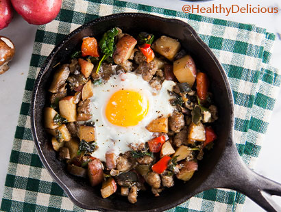 Farmers Market Hash with Baked Eggs