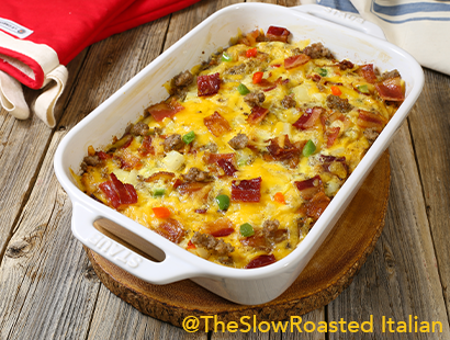 Fully Loaded Cheesy Breakfast Casserole