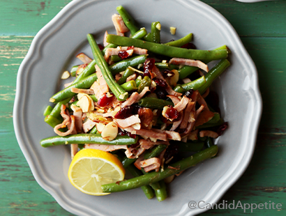 Green beans with Canadian bacon