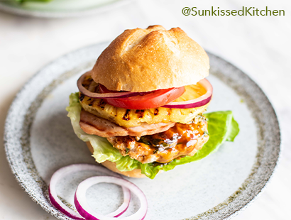 Hawaiian Teriyaki Chicken Burgers