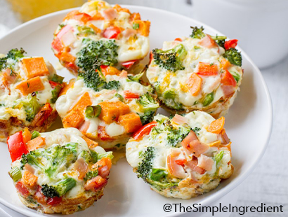 Mini Egg White Canadian Bacon Frittatas