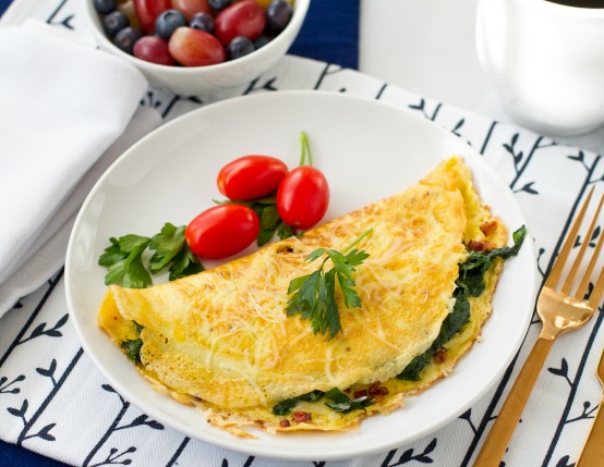 Bacon Kale Swiss Omelet