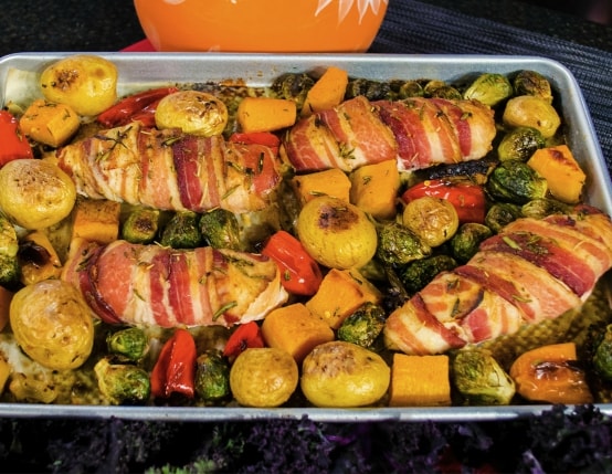 Sheet Pan Bacon-Wrapped Chicken Breasts