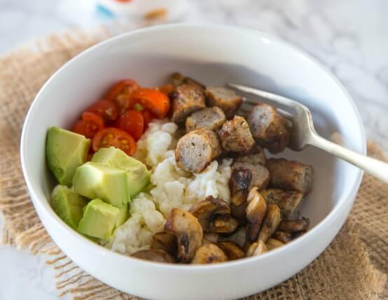 Chicken Sausage Egg White Breakfast Bowl