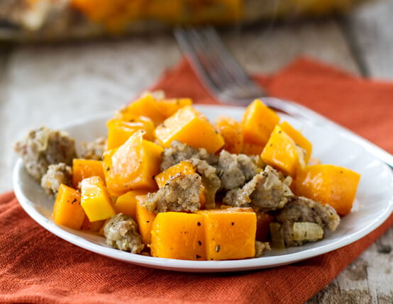 Butternut Squash and Sausage Bake