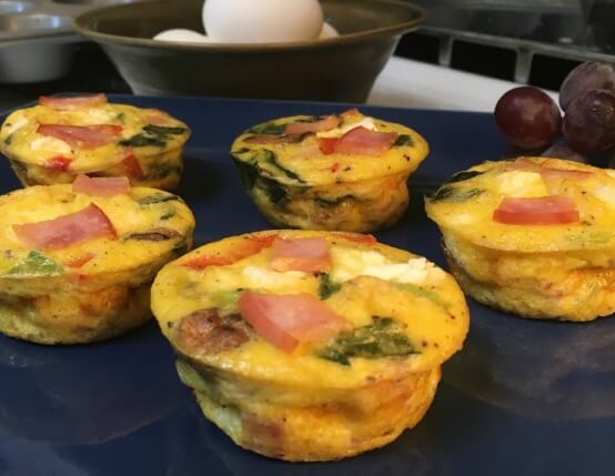 Canadian Bacon Veggie Quiche Cups