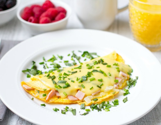 Canadian Bacon Omelet with Hollandaise