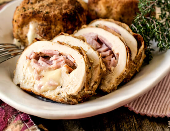 Chicken Cordon Bleu with Canadian Bacon - Dinner Idea Recipes