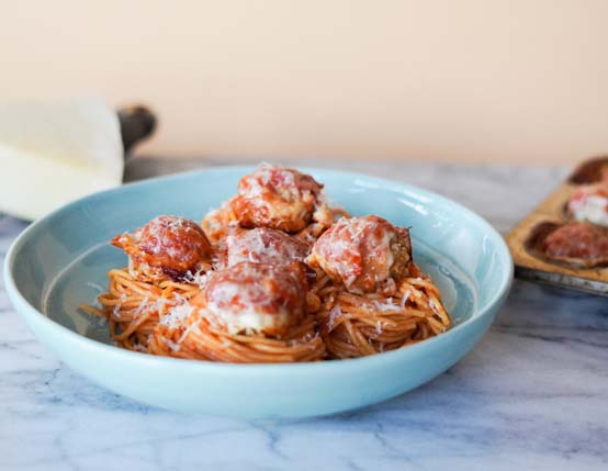 Spaghetti and Chicken Meatballs