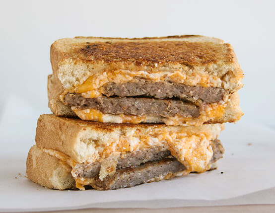 Grilled Cheese Sandwiches with Sausage