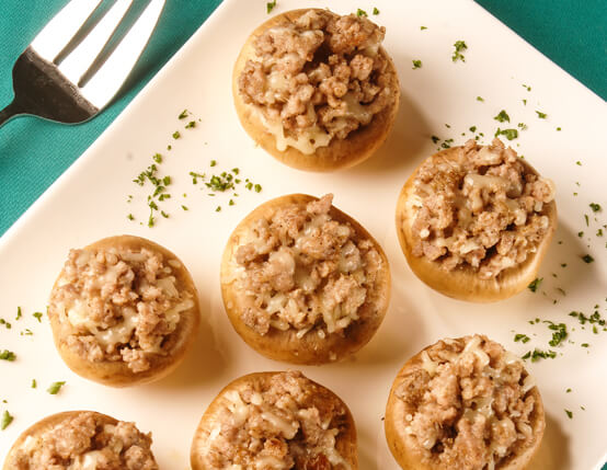 Grilled Stuffed Mushrooms with Sausage Cheese