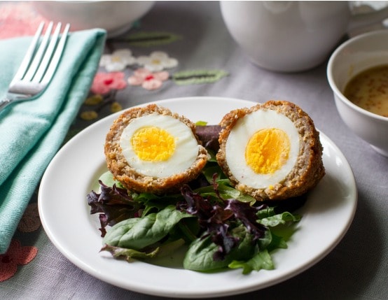 Paleo Breakfast Scotch Eggs with Honey Mustard