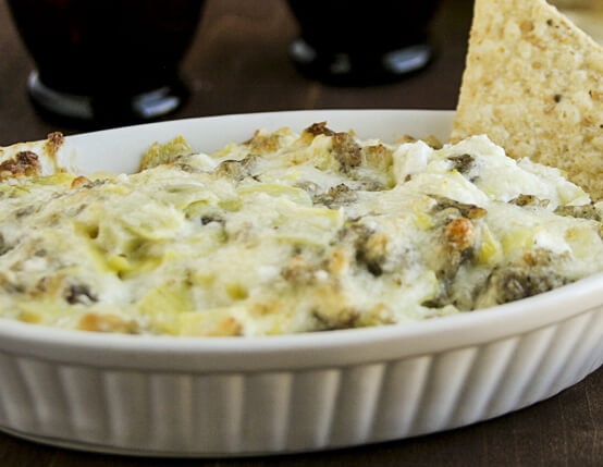 Sausage Artichoke and Cheese Dip