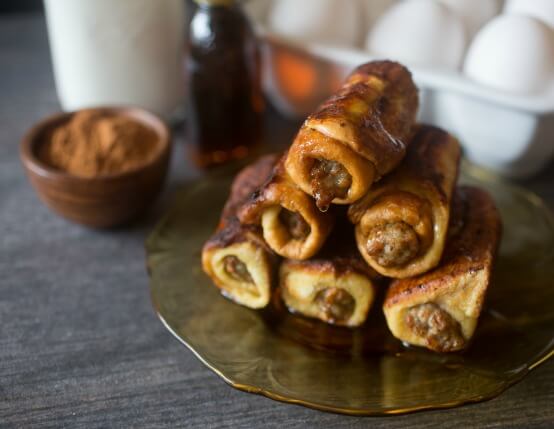 Sausage French Toast Roll Ups