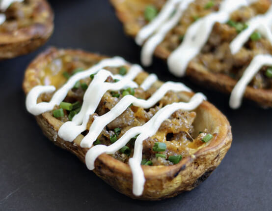 Sausage Stuffed Potato Skins