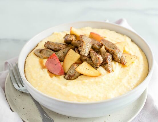 Southern-Style Sausage Apples with Cheese Grits