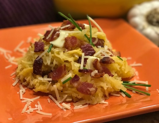 Savory Parmesan Spaghetti Squash with Bacon