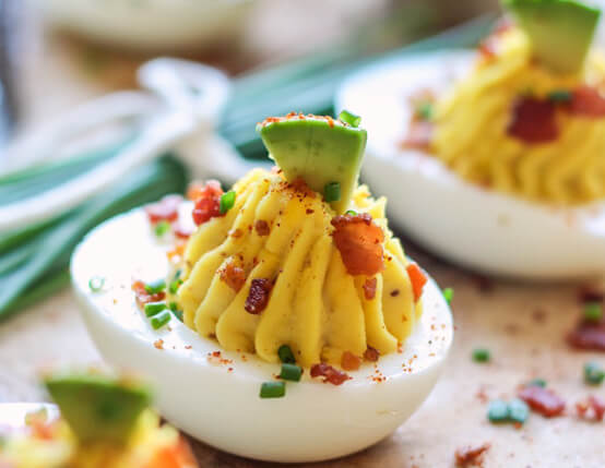 Sriracha Bacon Deviled Eggs