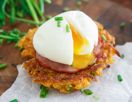 Sweet Potato Fritter Breakfast Sandwiches