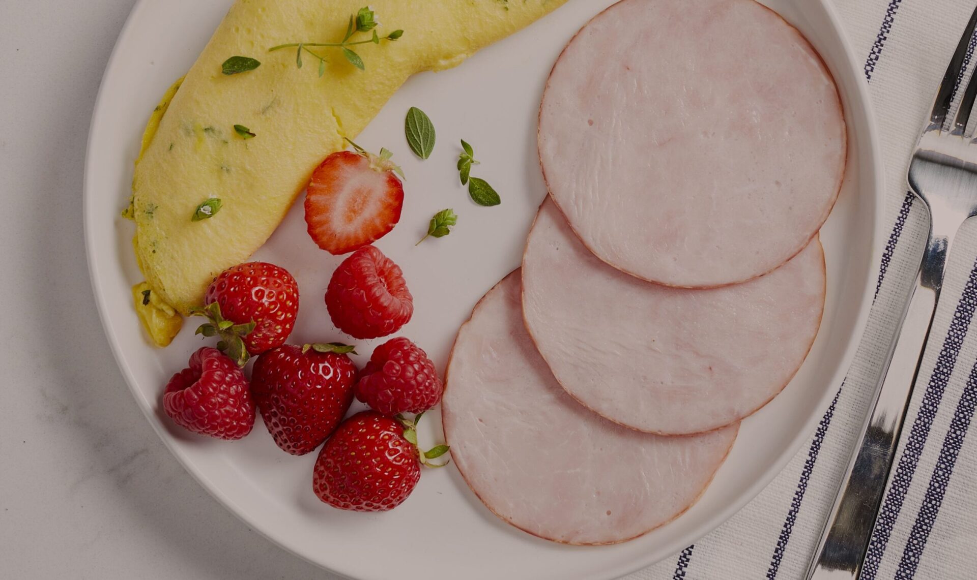 Canadian bacon breakfast plate