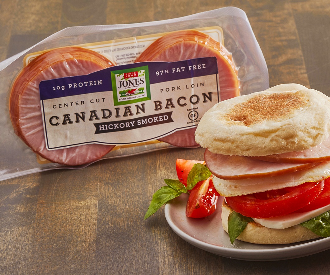 Canadian Bacon breakfast sandwich
