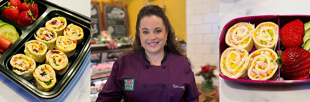 Chef Kate's Recipe Spotlight Portable Pinwheels, Jones Chef Kate, Jones Pinwheels
