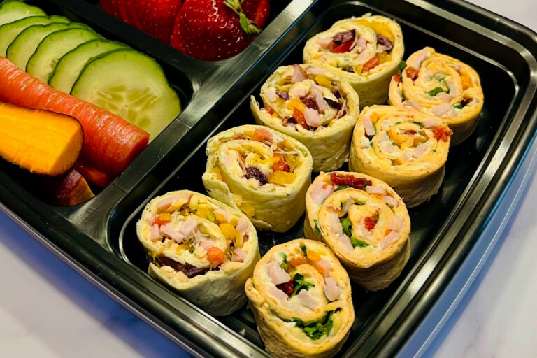 Mediterranean Pinwheels With Canadian Bacon, Jones Dairy Farm Canadian Bacon, Canadian Bacon Pinwheels
