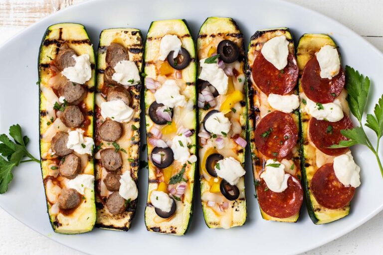 Grilled Zucchini Pizza Boats