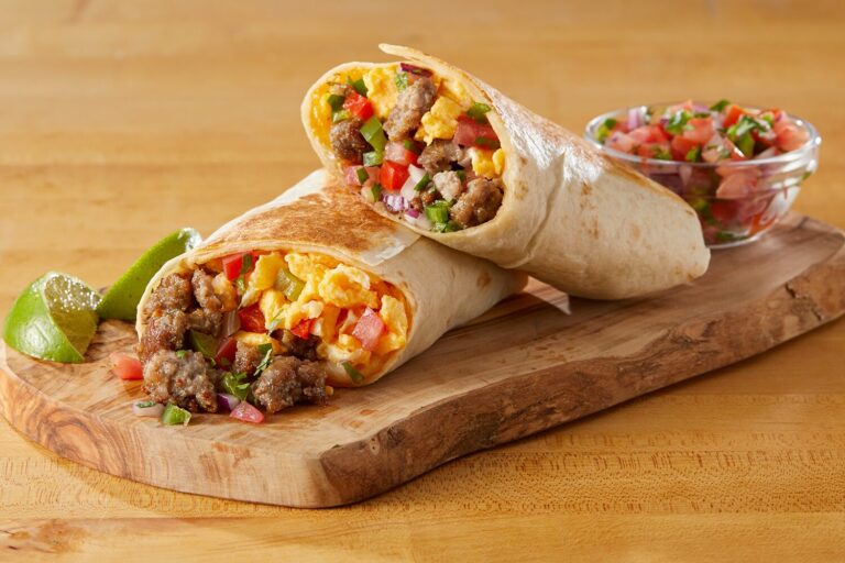 Easy Breakfast Burrito with pico de gallo